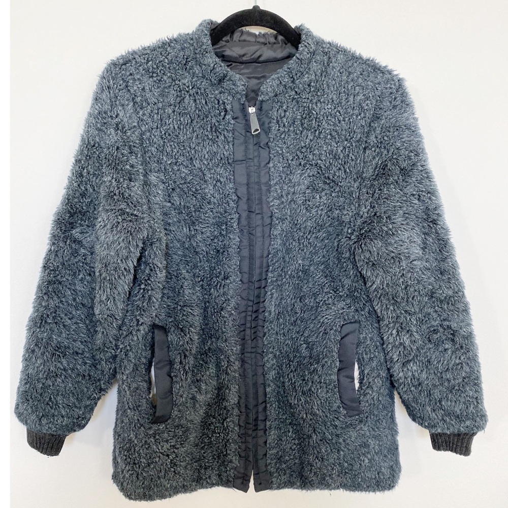 1990’s Reversible Black Teddy Bear Bomber Jacket